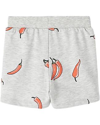 Name it Pantaloni Corti Felpati - Grigio Chiaro - Light Grey Melange - in Cotone Pantaloni Corti